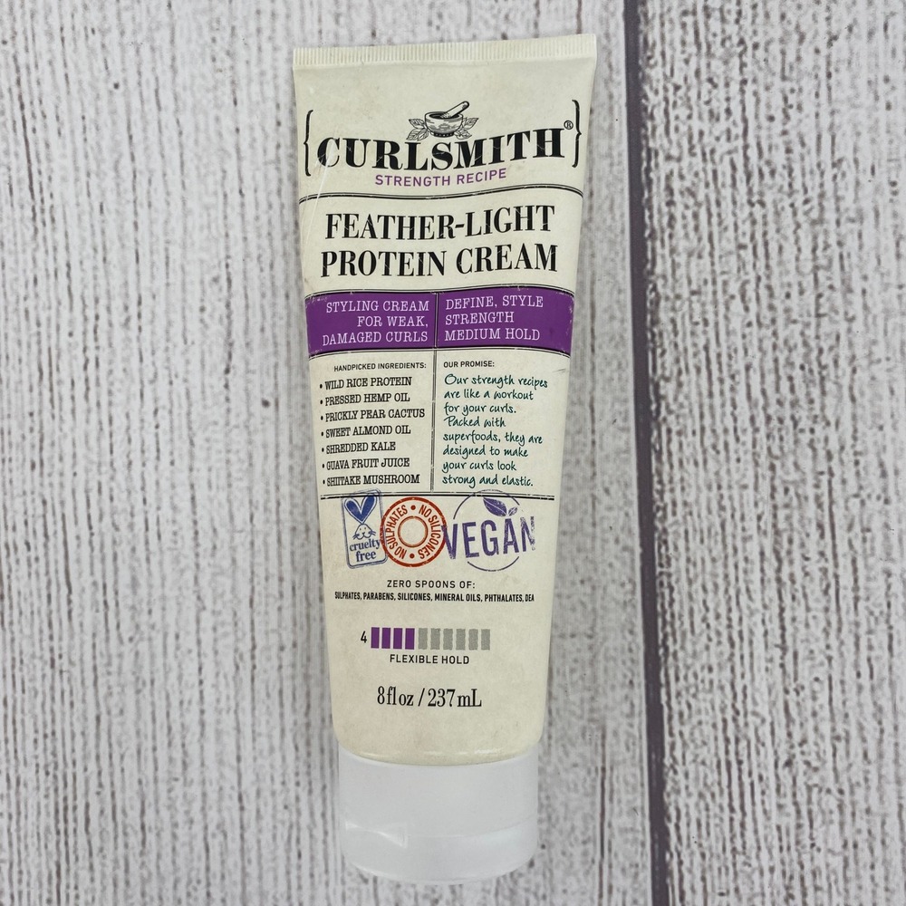 Curlsmith Feather-Light Protein Cream Unisex 8oz Strength Recipe Medium Hold